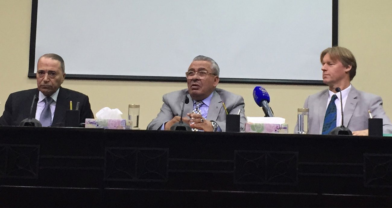 His Excellency Mr Abdur-Rauf Rawabdeh, President of the Jordan Senate, speaking at the event