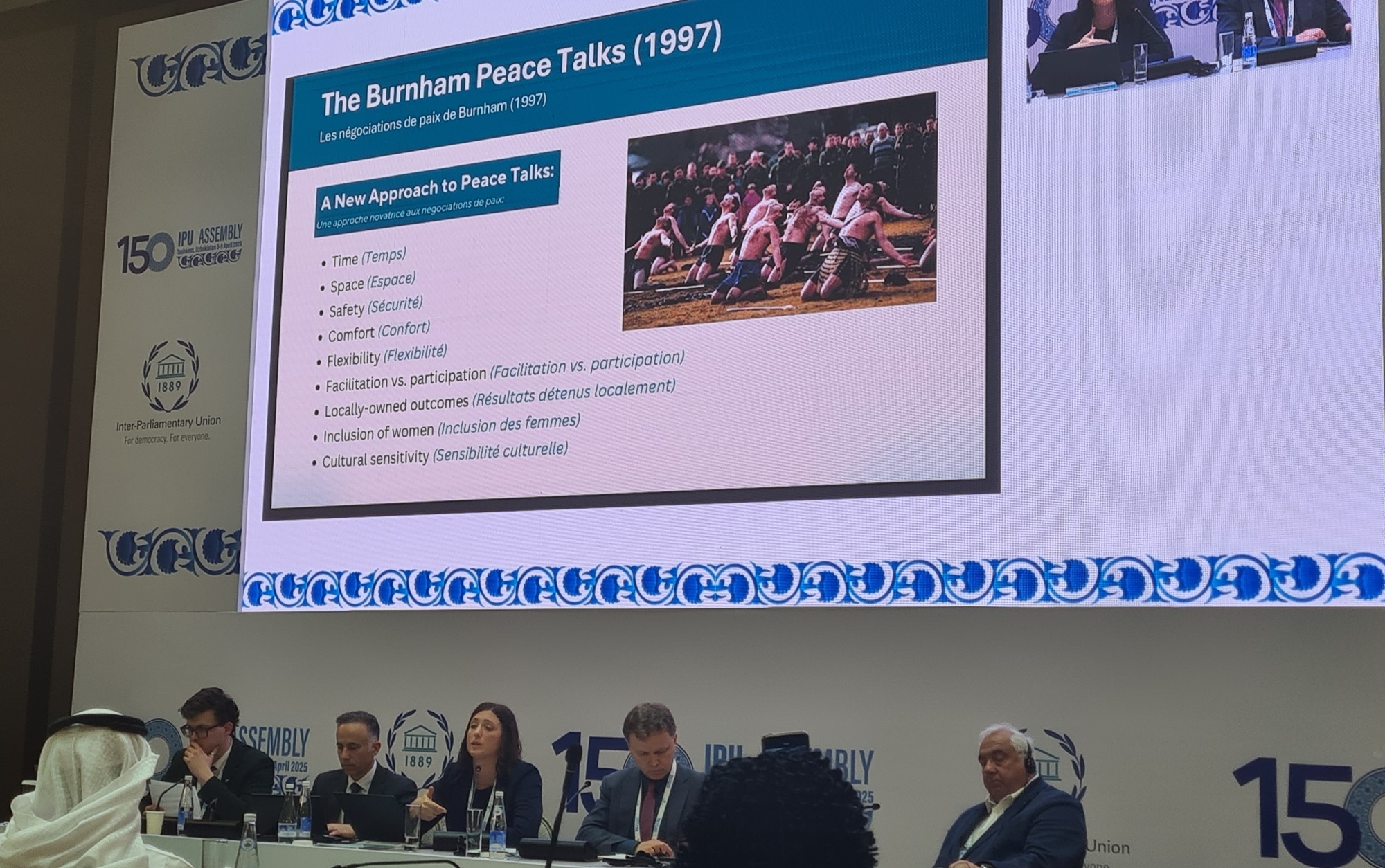 Teresa Bergman presenting at the IPU workshop on Parliamentary Diplomacy and Mediation